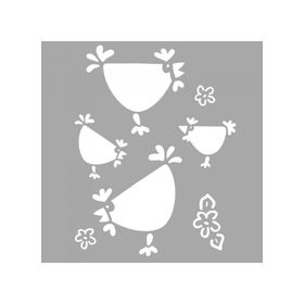 Artikel ST-1405 Küçük Tavuklar Stencil Tasarımı 30x30 cm Kanvas Tablo
