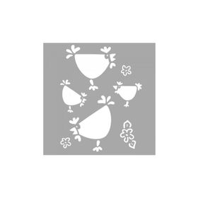 Artikel ST-1405 Küçük Tavuklar Stencil Tasarımı 30x30 cm Kanvas Tablo