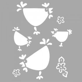Artikel ST-1405 Küçük Tavuklar Stencil Tasarımı 30x30 cm Kanvas Tablo