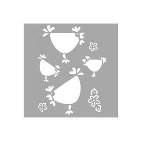 Artikel ST-1405 Küçük Tavuklar Stencil Tasarımı 30x30 cm Kanvas Tablo