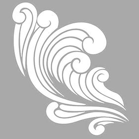 Artikel ST-1411 Japon Stili Dalgalar Stencil Tasarımı 30x30 cm Kanvas Tablo