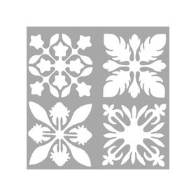 Artikel ST-1424 Melody Karışık Karo Stencil Tasarımı 30x30 cm Kanvas Tablo