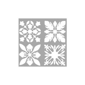 Artikel ST-1424 Melody Karışık Karo Stencil Tasarımı 30x30 cm Kanvas Tablo