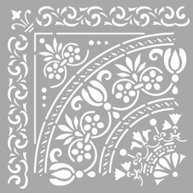 Artikel ST-1438 Roxanne Mandala Çeyrek Stencil Tasarımı 30x30 cm Kanvas Tablo
