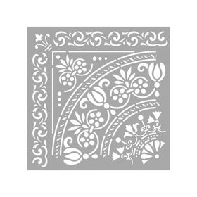 Artikel ST-1438 Roxanne Mandala Çeyrek Stencil Tasarımı 30x30 cm Kanvas Tablo