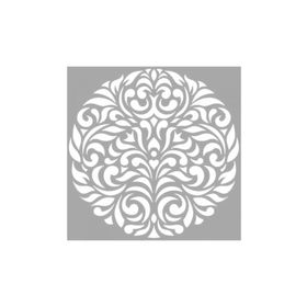 Artikel ST-1443 Kian Yuvarlak Motif Stencil Tasarımı 30x30 cm Kanvas Tablo