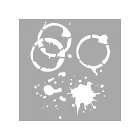 Artikel ST-1448 Kahve Lekesi Stencil Tasarımı 30x30 cm Kanvas Tablo