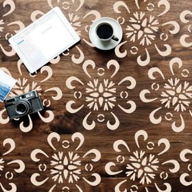 Artikel ST-145 Çiçek 5 Stencil Tasarımı 30x30 cm Kanvas Tablo