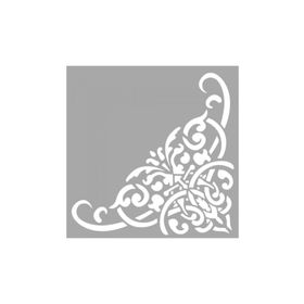 Artikel ST-1453 Gigi Köşe Motif Stencil Tasarımı 30x30 cm Kanvas Tablo