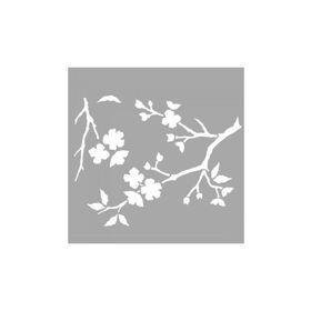 Artikel ST-1455 Violet Çiçek Motif Stencil Tasarımı 30x30 cm Kanvas Tablo