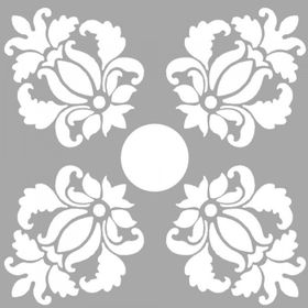 Artikel ST-1473 Sandra Çiçek Motif Stencil Tasarımı 30x30 cm Kanvas Tablo