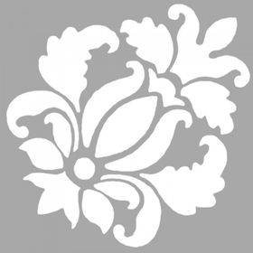 Artikel ST-1477 Sylvia Çiçek Motif Stencil Tasarımı 30x30 cm Kanvas Tablo