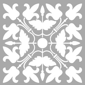 Artikel ST-1478 Kelly Çiçek Motif Stencil Tasarımı 30x30 cm Kanvas Tablo