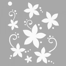 Artikel ST-1487 Evie Çiçek Motif Stencil Tasarımı 30x30 cm Kanvas Tablo