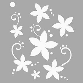 Artikel ST-1487 Evie Çiçek Motif Stencil Tasarımı 30x30 cm Kanvas Tablo