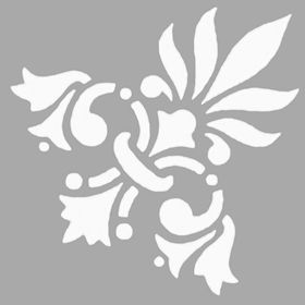 Artikel ST-1497 Addison Çiçek Motifi Stencil Tasarımı 30x30 cm Kanvas Tablo