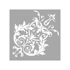Artikel ST-1505 Norvina Çiçek Motif Stencil Tasarımı 30x30 cm Kanvas Tablo