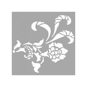 Artikel ST-1508 Janice Çiçek Motif Stencil Tasarımı 30x30 cm Kanvas Tablo