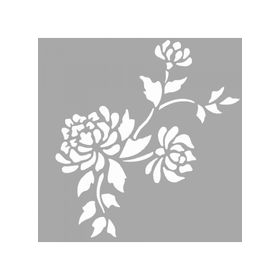 Artikel ST-1509 Monica Çiçek Motif Stencil Tasarımı 30x30 cm Kanvas Tablo