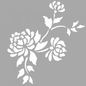 Artikel ST-1509 Monica Çiçek Motif Stencil Tasarımı 30x30 cm Kanvas Tablo
