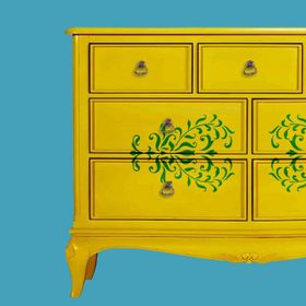 Artikel ST-152 Damask Stencil Tasarımı 30x30 cm Kanvas Tablo
