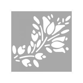 Artikel ST-1527 Lavinia Çiçek Motif Stencil Tasarımı 30x30 cm Kanvas Tablo