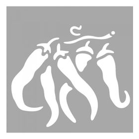 Artikel ST-1530 Kurutulan Acı Biberler Stencil Tasarımı 30x30 cm Kanvas Tablo
