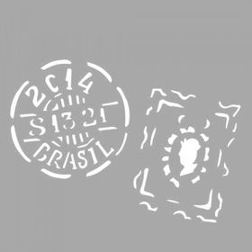 Artikel ST-1535 Posta Mühürleri Stencil Tasarımı 30x30 cm Kanvas Tablo