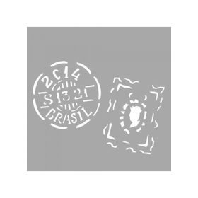 Artikel ST-1535 Posta Mühürleri Stencil Tasarımı 30x30 cm Kanvas Tablo
