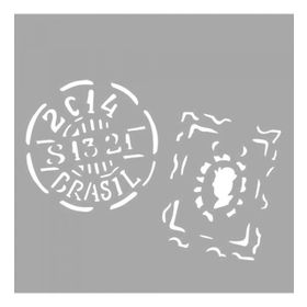 Artikel ST-1535 Posta Mühürleri Stencil Tasarımı 30x30 cm Kanvas Tablo