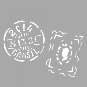 Artikel ST-1535 Posta Mühürleri Stencil Tasarımı 30x30 cm Kanvas Tablo
