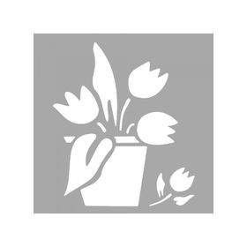 Artikel ST-1537 Paulina Çiçek Motif Stencil Tasarımı 30x30 cm Kanvas Tablo