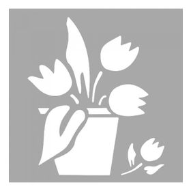 Artikel ST-1537 Paulina Çiçek Motif Stencil Tasarımı 30x30 cm Kanvas Tablo