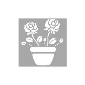 Artikel ST-1538 Thaisa Çiçek Motif Stencil Tasarımı 30x30 cm Kanvas Tablo