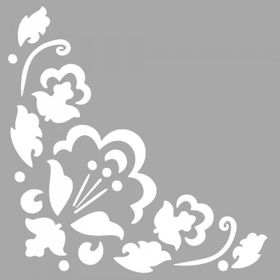 Artikel ST-1540 Cassi Çiçek Motif Stencil Tasarımı 30x30 cm Kanvas Tablo