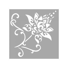 Artikel ST-1547 Pedita Çiçek Motif Stencil Tasarımı 30x30 cm Kanvas Tablo