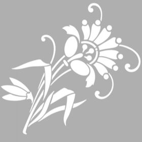 Artikel ST-1547 Pedita Çiçek Motif Stencil Tasarımı 30x30 cm Kanvas Tablo