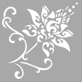 Artikel ST-1547 Pedita Çiçek Motif Stencil Tasarımı 30x30 cm Kanvas Tablo