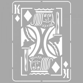 Artikel ST-1557 İskambil Kartı Stencil Tasarımı 30x30 cm Kanvas Tablo