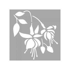 Artikel ST-1558 Tirian Çiçek Motif Stencil Tasarımı 30x30 cm Kanvas Tablo