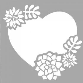 Artikel ST-1565 Succulents Of My Heart Stencil Tasarımı 30x30 cm Kanvas Tablo