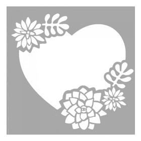 Artikel ST-1565 Succulents Of My Heart Stencil Tasarımı 30x30 cm Kanvas Tablo