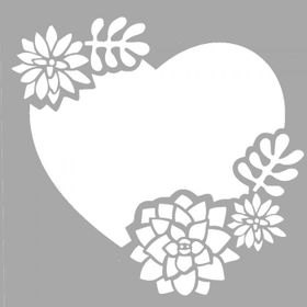 Artikel ST-1565 Succulents Of My Heart Stencil Tasarımı 30x30 cm Kanvas Tablo