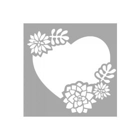 Artikel ST-1565 Succulents Of My Heart Stencil Tasarımı 30x30 cm Kanvas Tablo