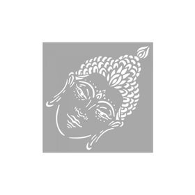 Artikel ST-1568 Buddha Kafası Stencil Tasarımı 30x30 cm Kanvas Tablo