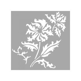 Artikel ST-1569 Lilli Çiçek Motif Stencil Tasarımı 30x30 cm Kanvas Tablo