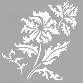 Artikel ST-1569 Lilli Çiçek Motif Stencil Tasarımı 30x30 cm Kanvas Tablo
