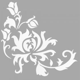 Artikel ST-1572 Cayenne Çiçek Motif Stencil Tasarımı 30x30 cm Kanvas Tablo
