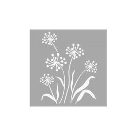 Artikel ST-1573 Leigh Çiçek Motif Stencil Tasarımı 30x30 cm Kanvas Tablo
