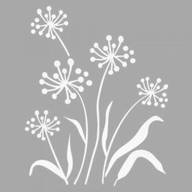 Artikel ST-1573 Leigh Çiçek Motif Stencil Tasarımı 30x30 cm Kanvas Tablo